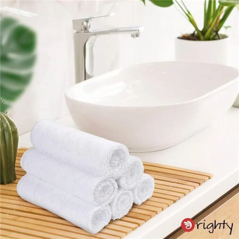 Microfiber hand towels 6 pack white quick dry absorbent gym spa yoga bathroom to